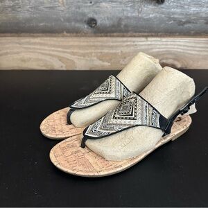 Sam Edelman Brita Flat Circus NY Ethnic Embellished Embroidered Sandals Size 7.5